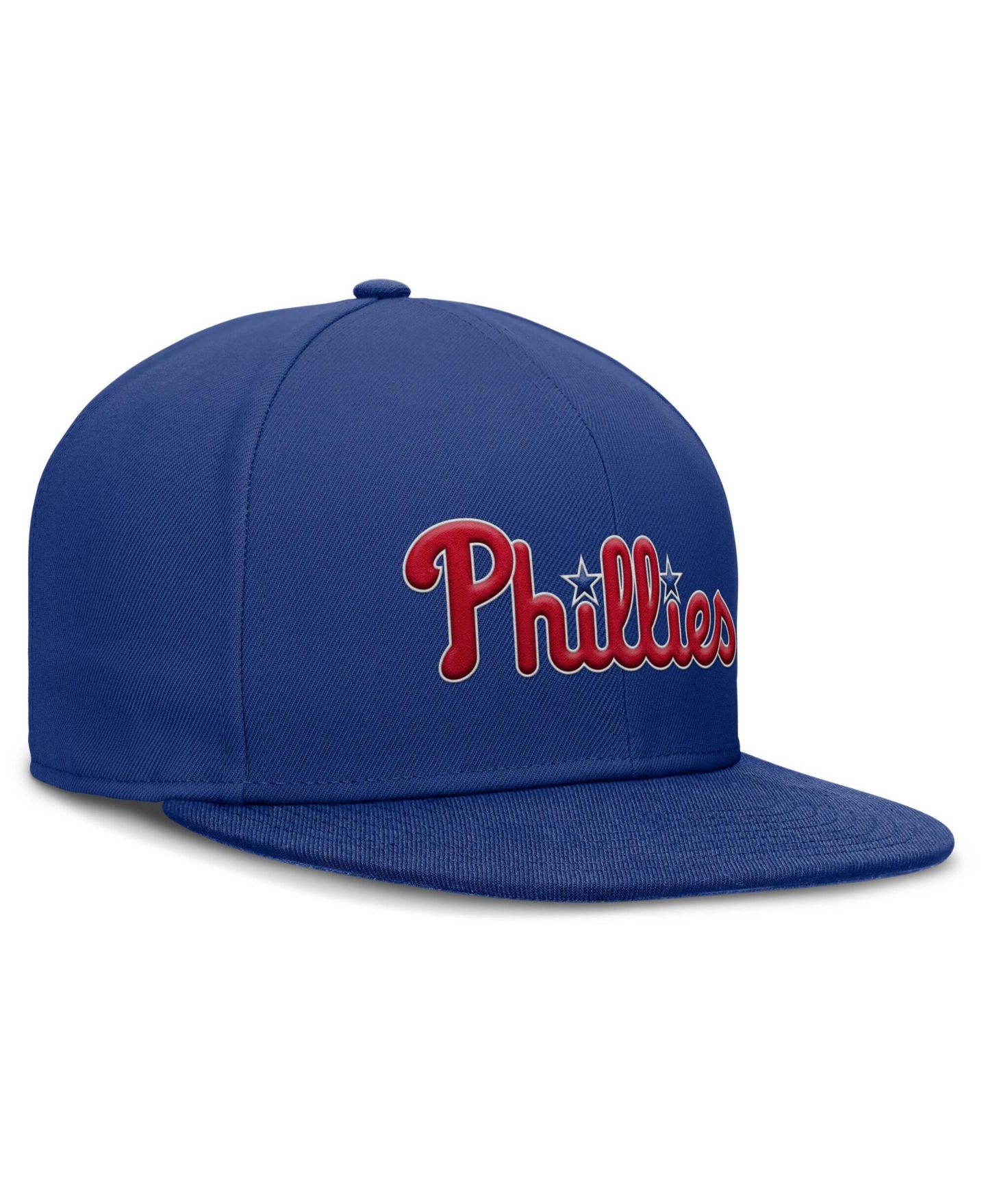 Мужская кепка Nike Royal Philadelphia Phillies Wordmark Dri-FIT Round Bill True Fitted Hat — фото 2