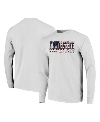 Men's White Florida State Seminoles Tall Type Flag Long Sleeve T-Shirt