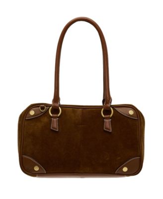 Meredith Med Suede Small Top Handle Shoulder Handbag