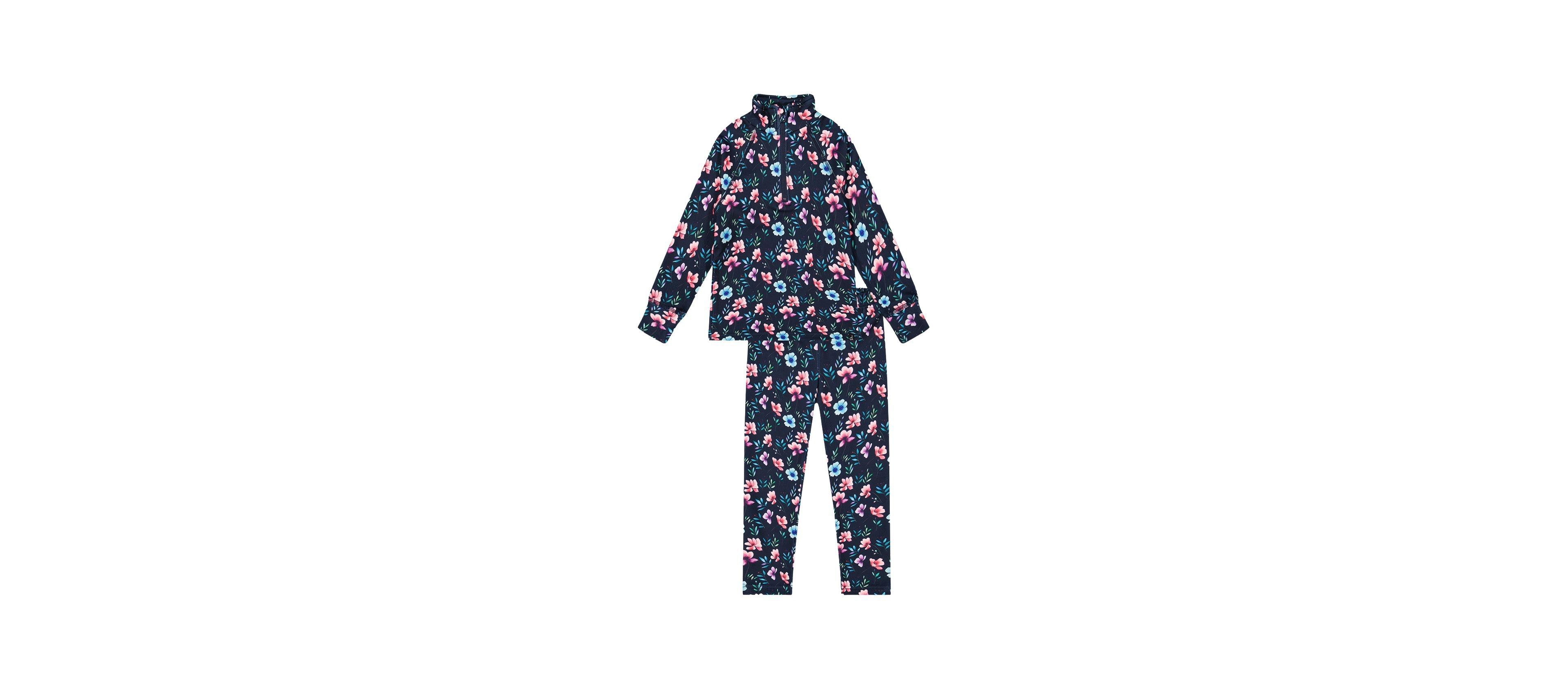 Deux par Little and Big Girl (6-14) Two Piece Thermal Underwear Floral Print