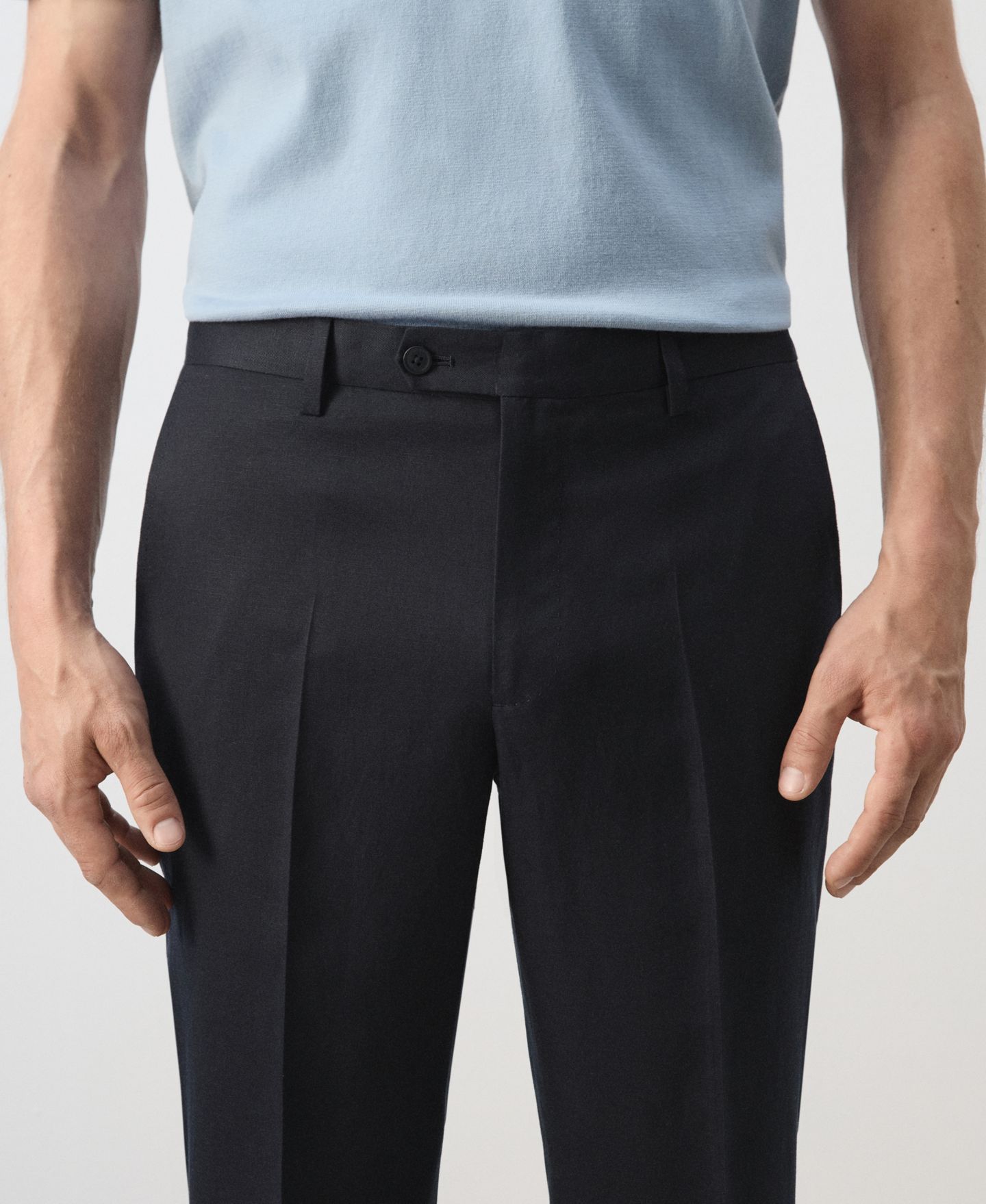 Мужские брюки MANGO Amalfi Slim-Fit Suit, цвет: Тёмно-синий — фото 5