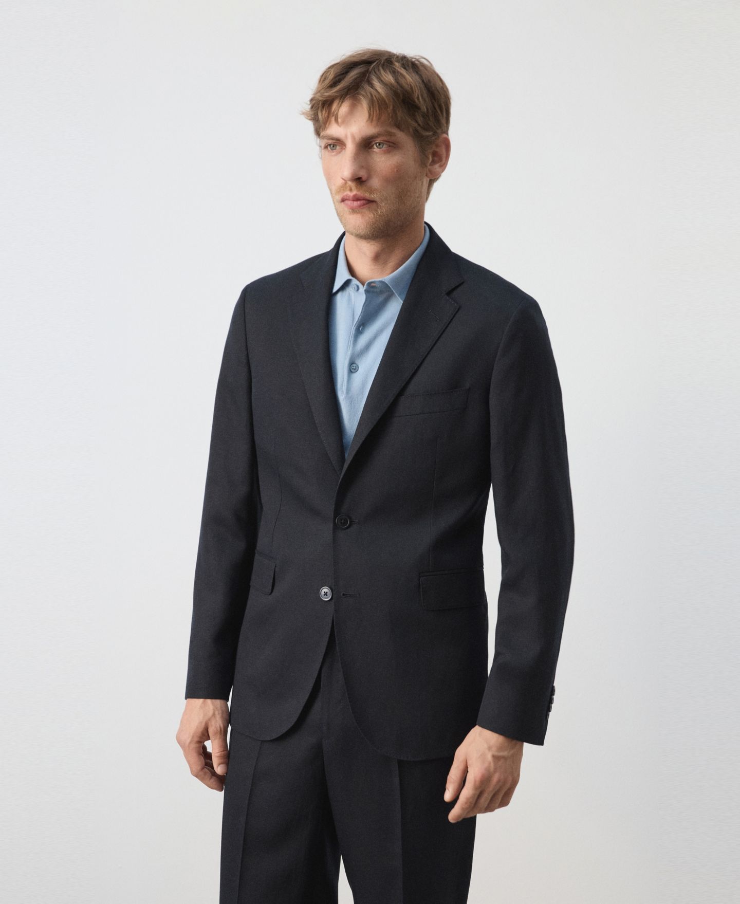 Мужской пиджак MANGO Amalfi Slim Fit Suit, цвет: Тёмно-синий — фото 1