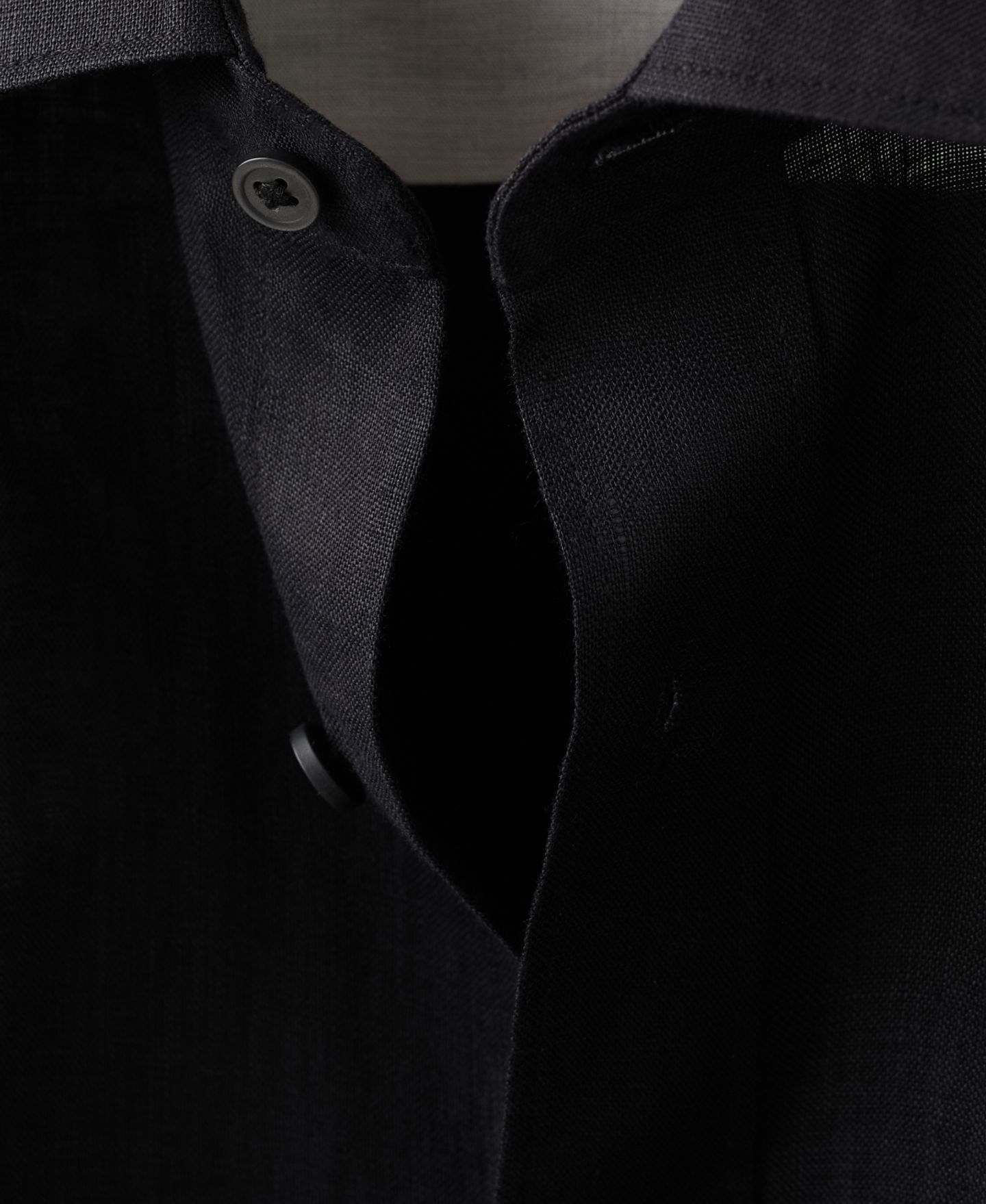 Мужская рубашка MANGO Regular-Fit Linen, цвет: Чёрный — фото 3