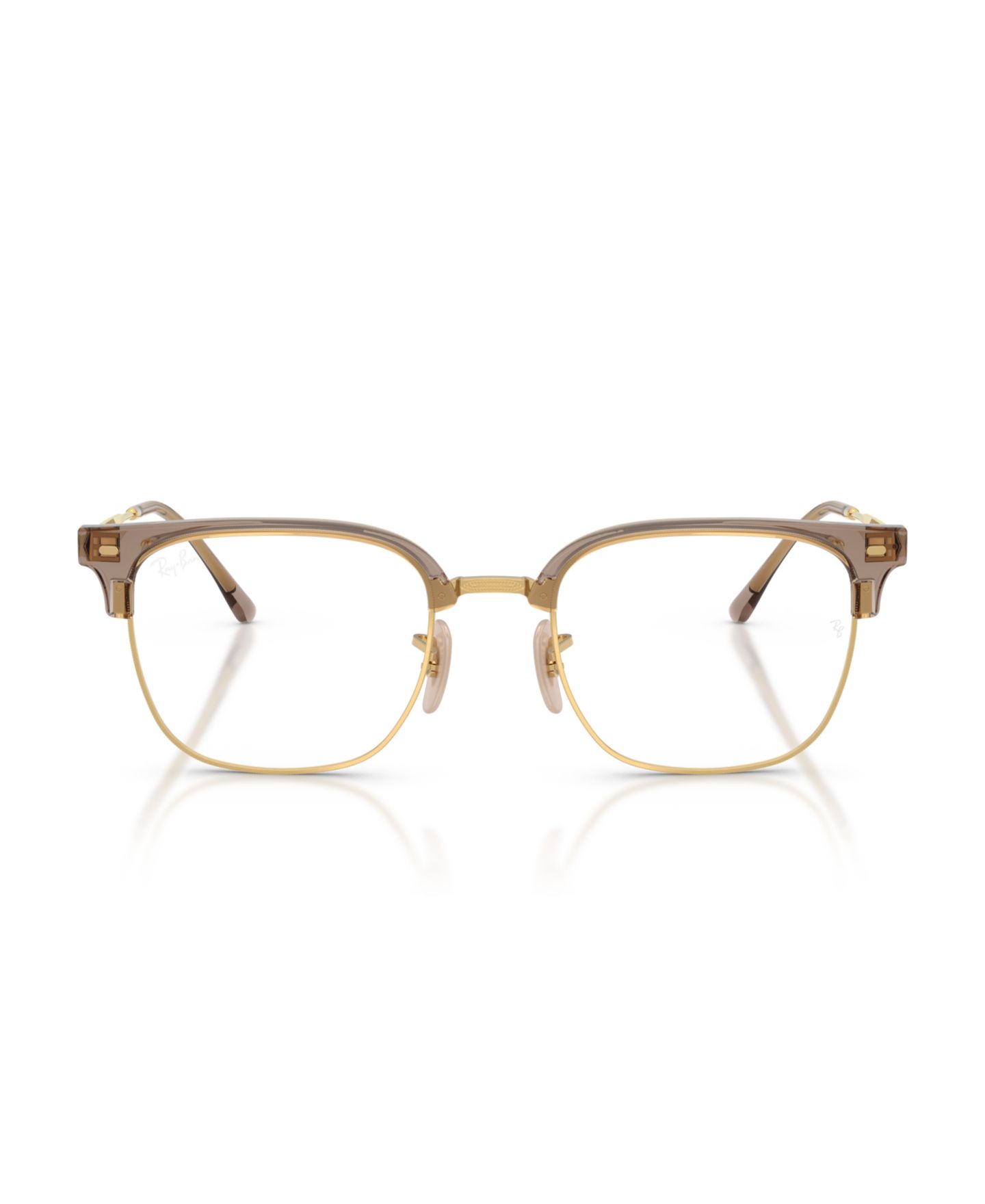 Очки Ray-Ban Unisex New Clubmaster Optics Eyeglasses, RB7216, цвет: Бежевый золотой — фото 2