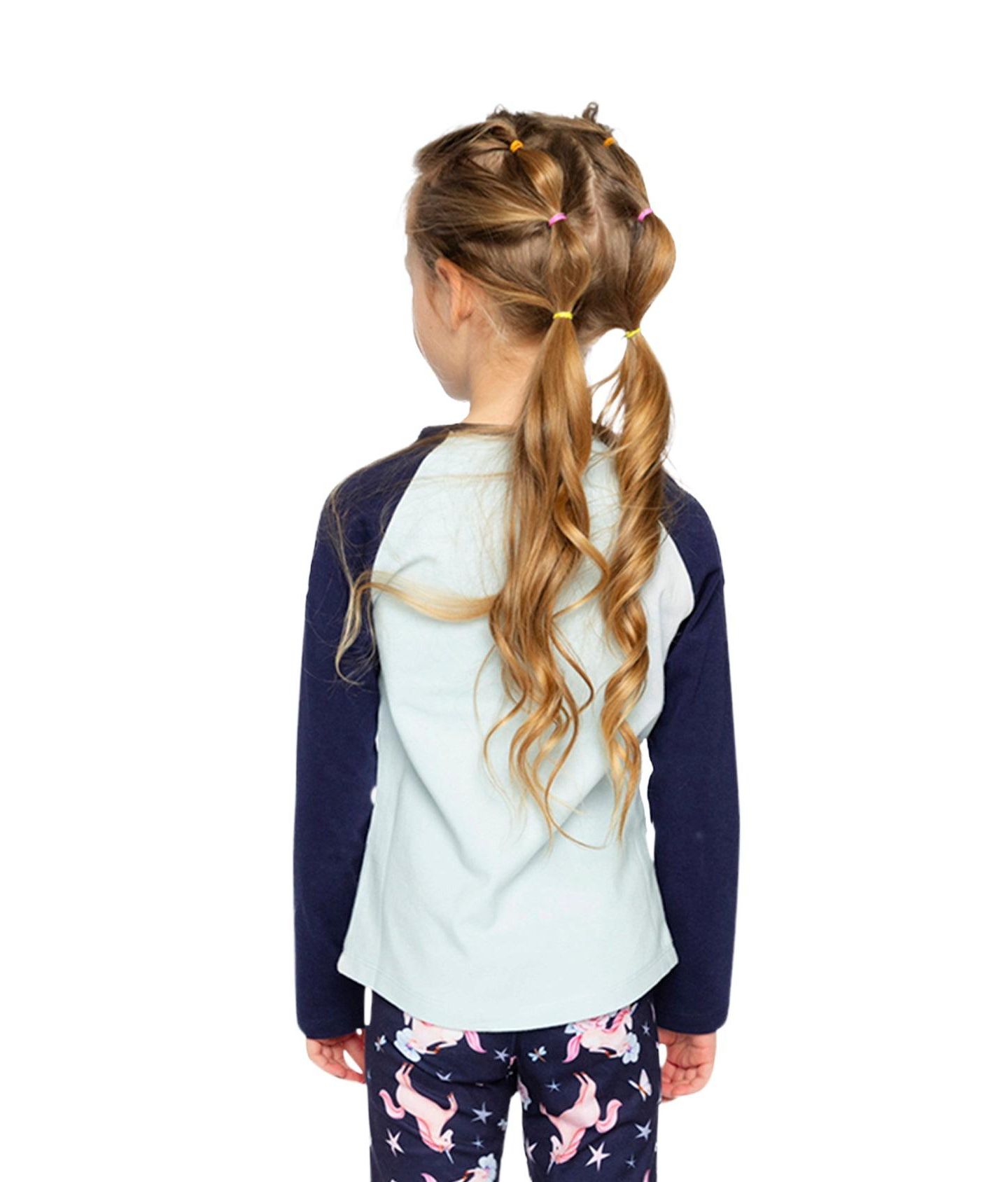 Футболка Deux par Deux Raglan Cotton T-Shirt для девочек-малышей, цвет: Синий — фото 4