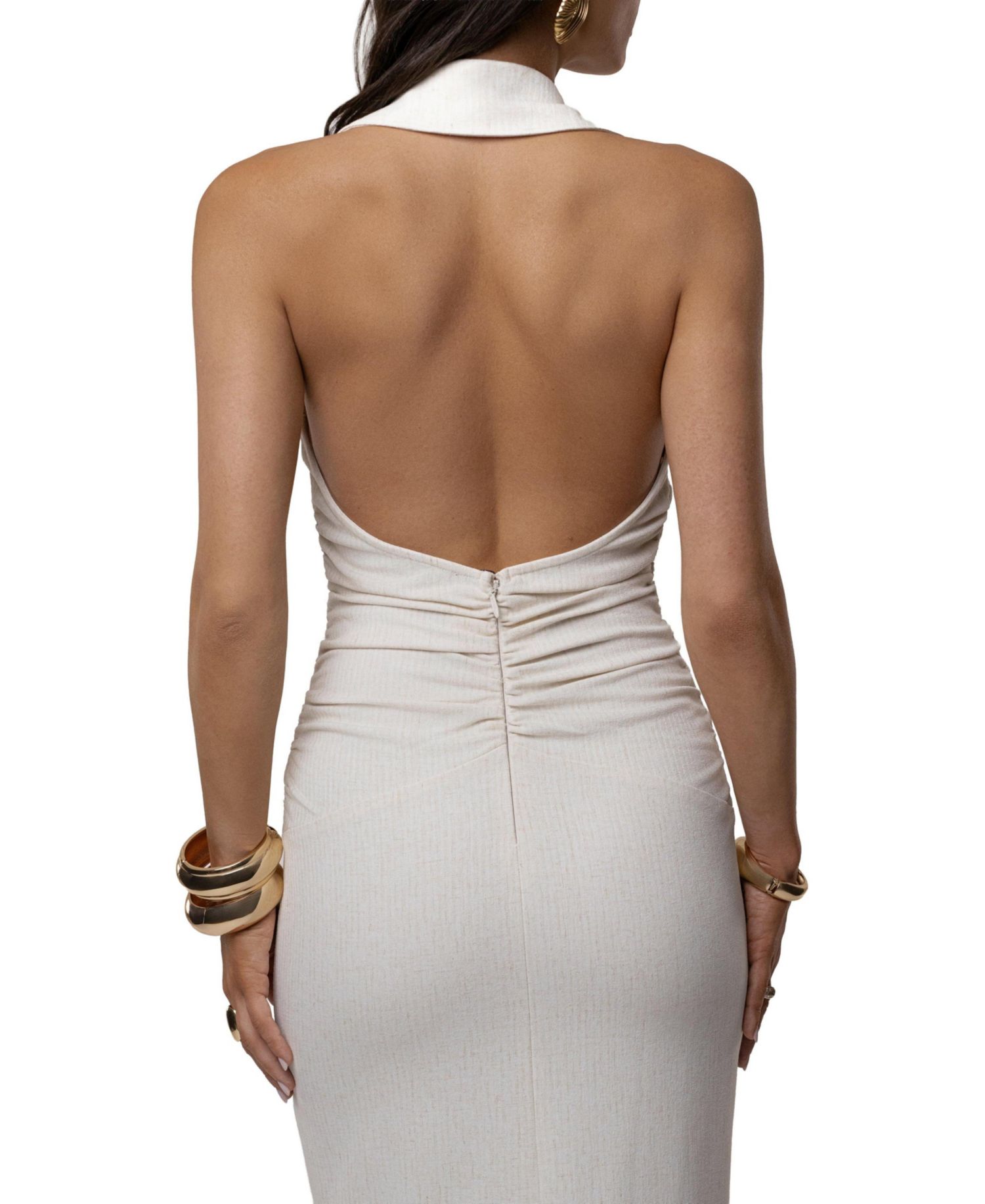 Wlomen's Natural Form Halter Maxi Dress