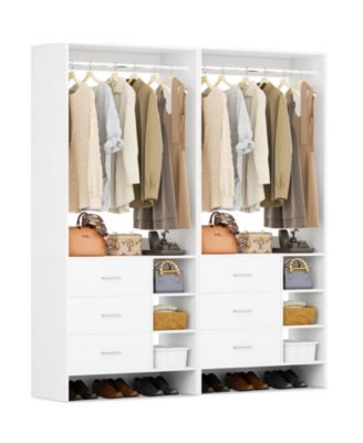 30'' Set of 2 Closet Organizer with Wooden Drawers