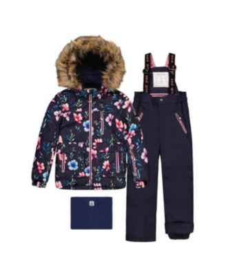 Toddler Girls (2T-5T) Two Piece Play Snowsuit Floral Print