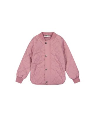 Little and Big Girl 6-14 Quilted Raglan Sleeve Jacket Mauve