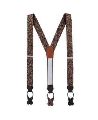 Men's The Gridiron Silk Button End Suspenders