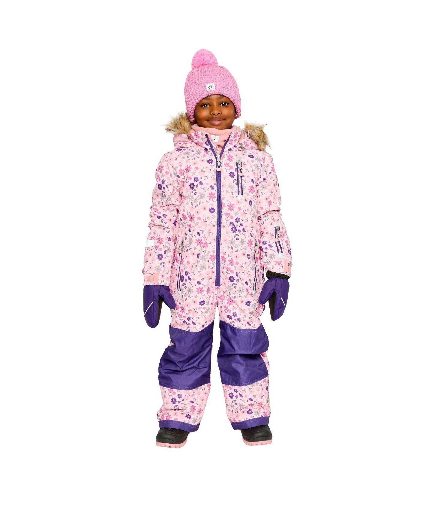 Комбинезон Deux par Deux One Piece Play Snowsuit Mini Flower Print для девочек, цвет: Розовый с принтом — фото 2