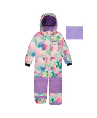 Toddler Girl (2T 5T )One Piece Play Snowsuit Multicolor Diamond Print