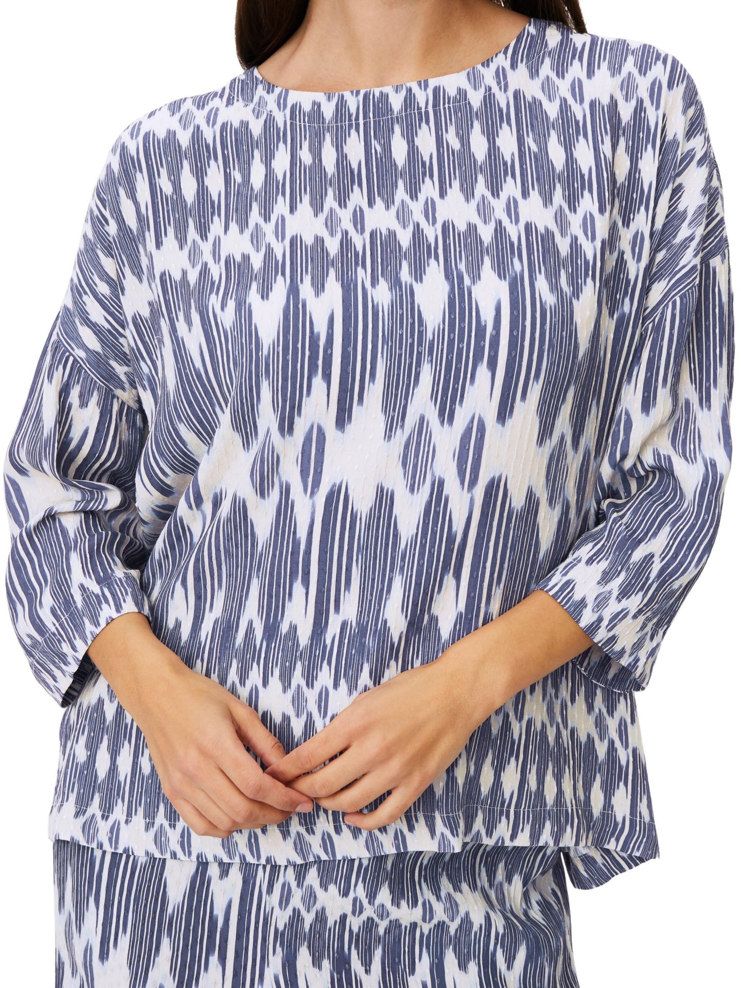 Женская блузка Masai Copenhagen Mabecca Printed 3/4-Sleeve, цвет: Синий — фото 4