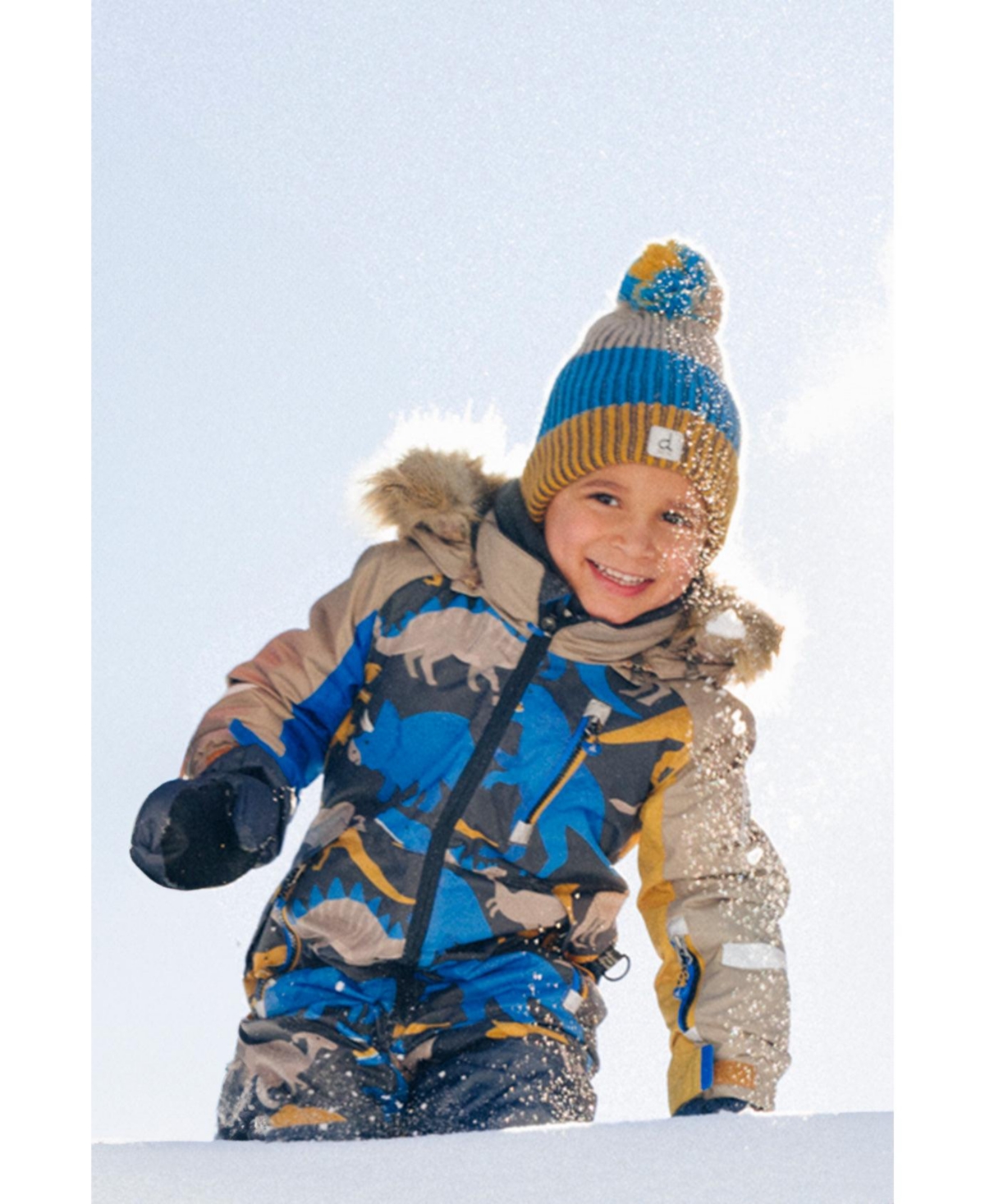 Deux par Little and Big Boy (6-14) One Piece Play Snowsuit Dinosaur Print
