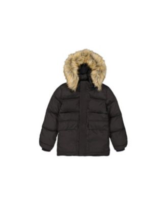 Toddler Unisex(2T-5T) Winter Jacket with Faux-Fur Hood