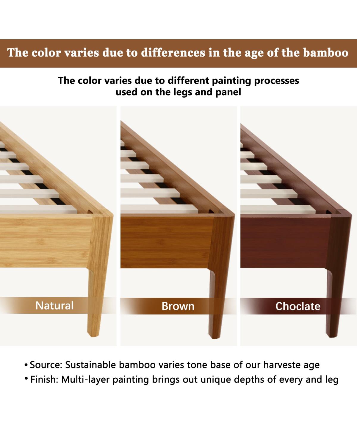 Streamdale Furniture Bamboo Platform Bed Frame