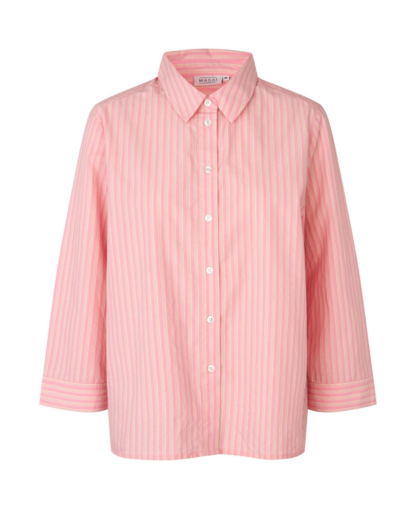 Женская рубашка Masai Copenhagen MaIsalina Striped 3/4-Sleeve Button-Up, цвет: Rosebloom — фото 6