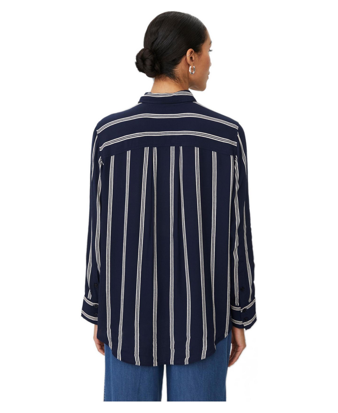 Женская рубашка Masai Copenhagen Mairvela Striped Long-Sleeve, цвет: Тёмно-синий — фото 3