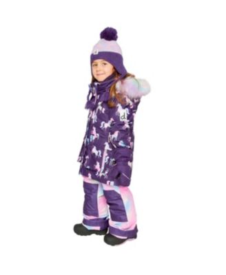 Toddler Girls (2T-5T) Two Piece Play Snowsuit Unicorn Print Pants