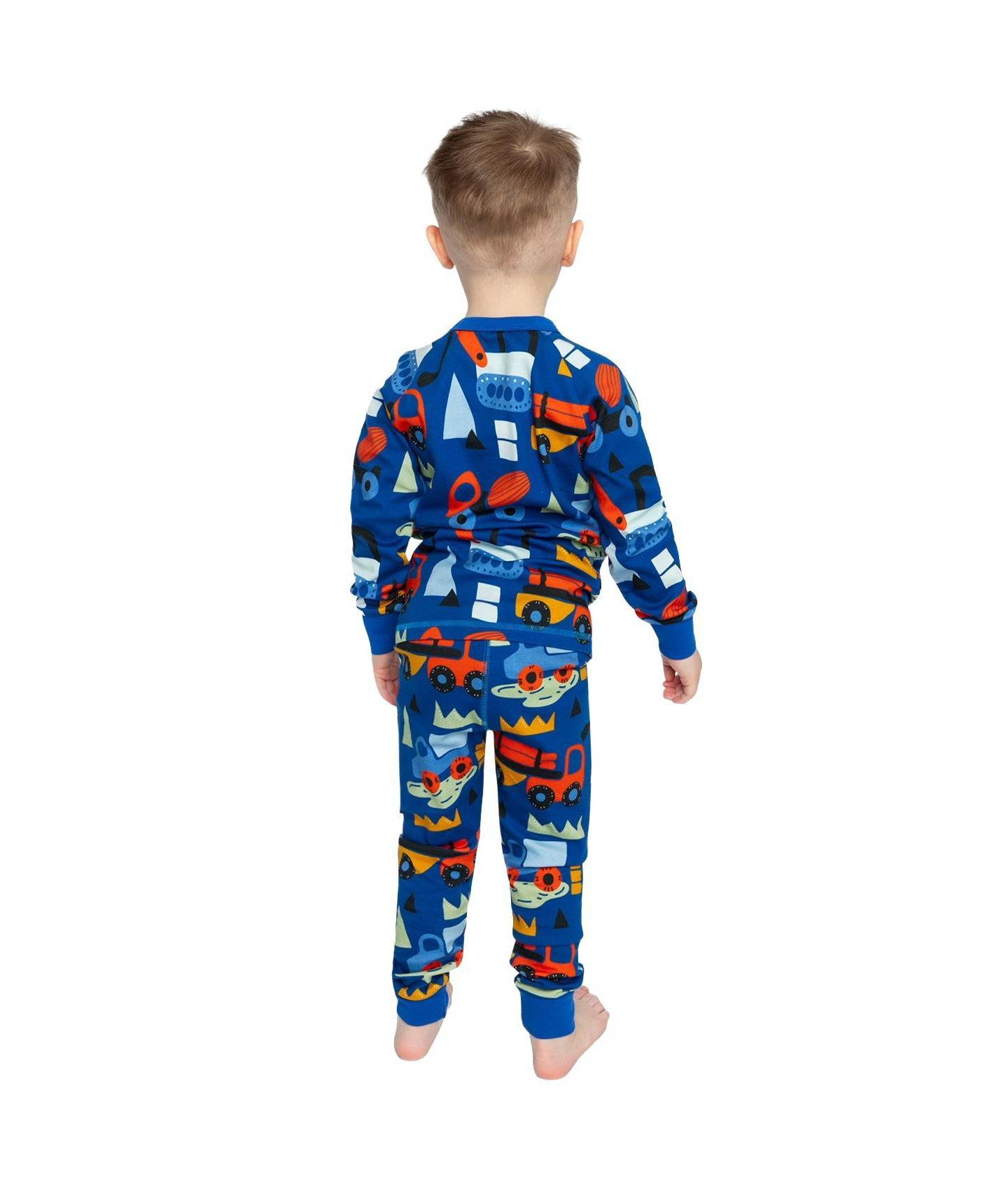 Deux par Deux Little and Big Boy's (6-12) Cotton Two Piece Pajama Set, цвет: Синий с принтом — фото 3