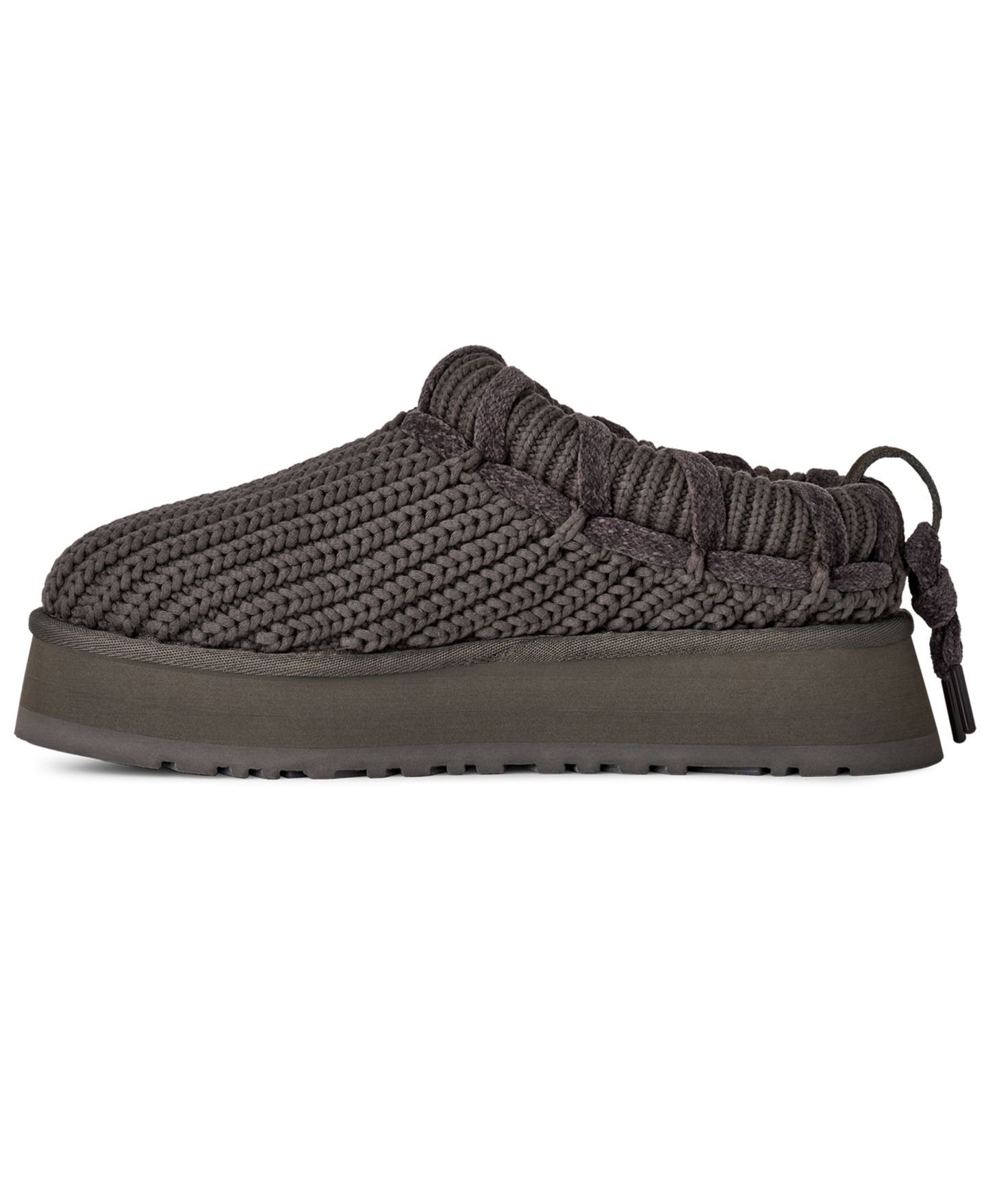 Женские тапочки UGG® Tazz Whipstitch Knit Slip-On Slippers, цвет: Угольный — фото 5