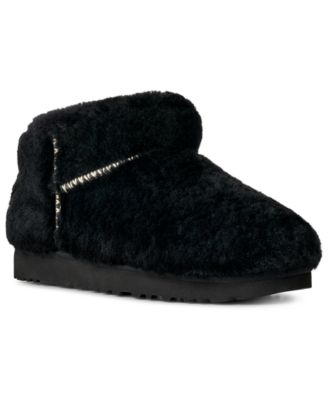 Women's Classic Ultra Mini Fluffed Round Toe Booties