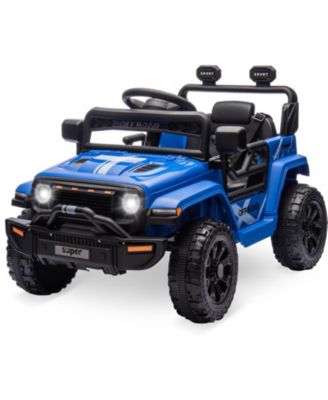 12V Plastic and Metal Remote-Control Spring-Suspension Ride-On Truck, Ages 3-5