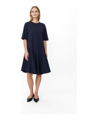 Women's Asymmetric Detail A-Line Short-Sleeve Dress