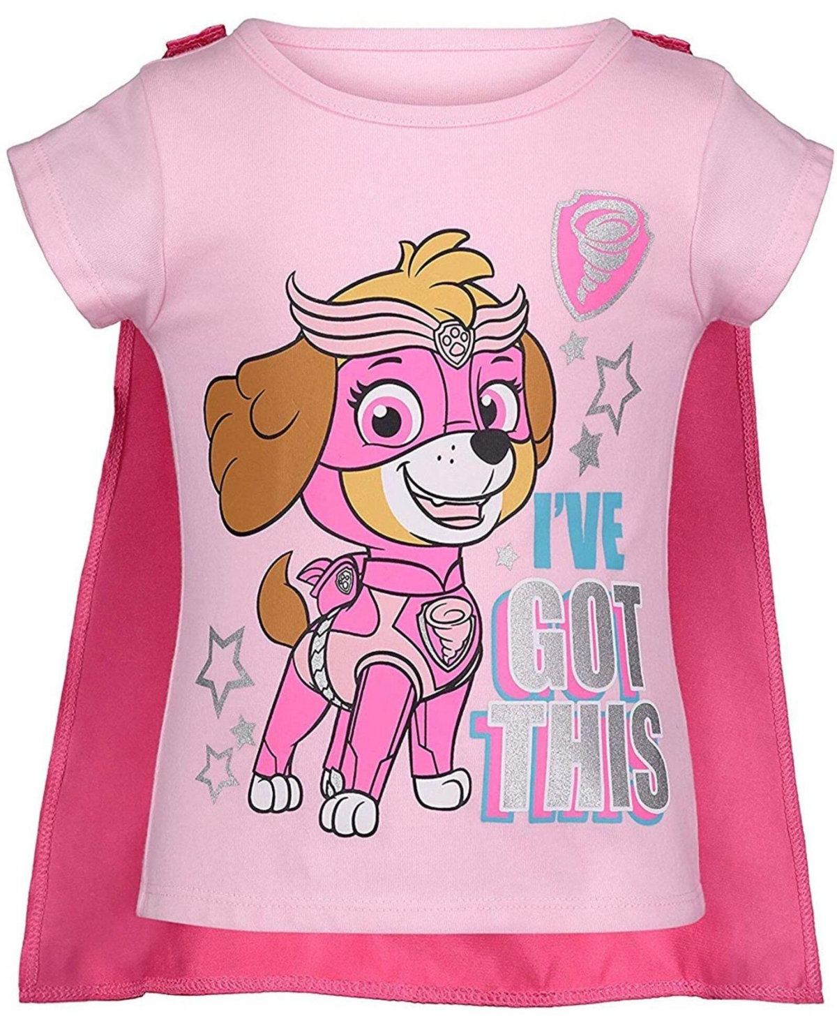 Paw Patrol Girls' 4-16 Skye Tiered Tulle T-Shirt, Tutu, Cape and Mask, 4-Piece Set