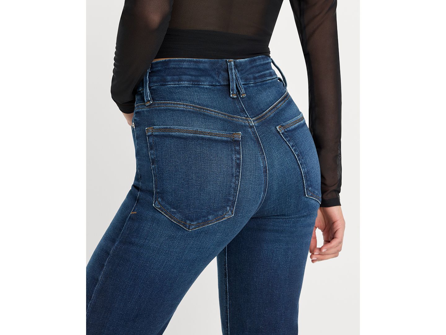 Женские джинсы Good American Soft Tech Good True Straight-Fit Jeans, Regular & Plus Size, цвет: Индиго — фото 4