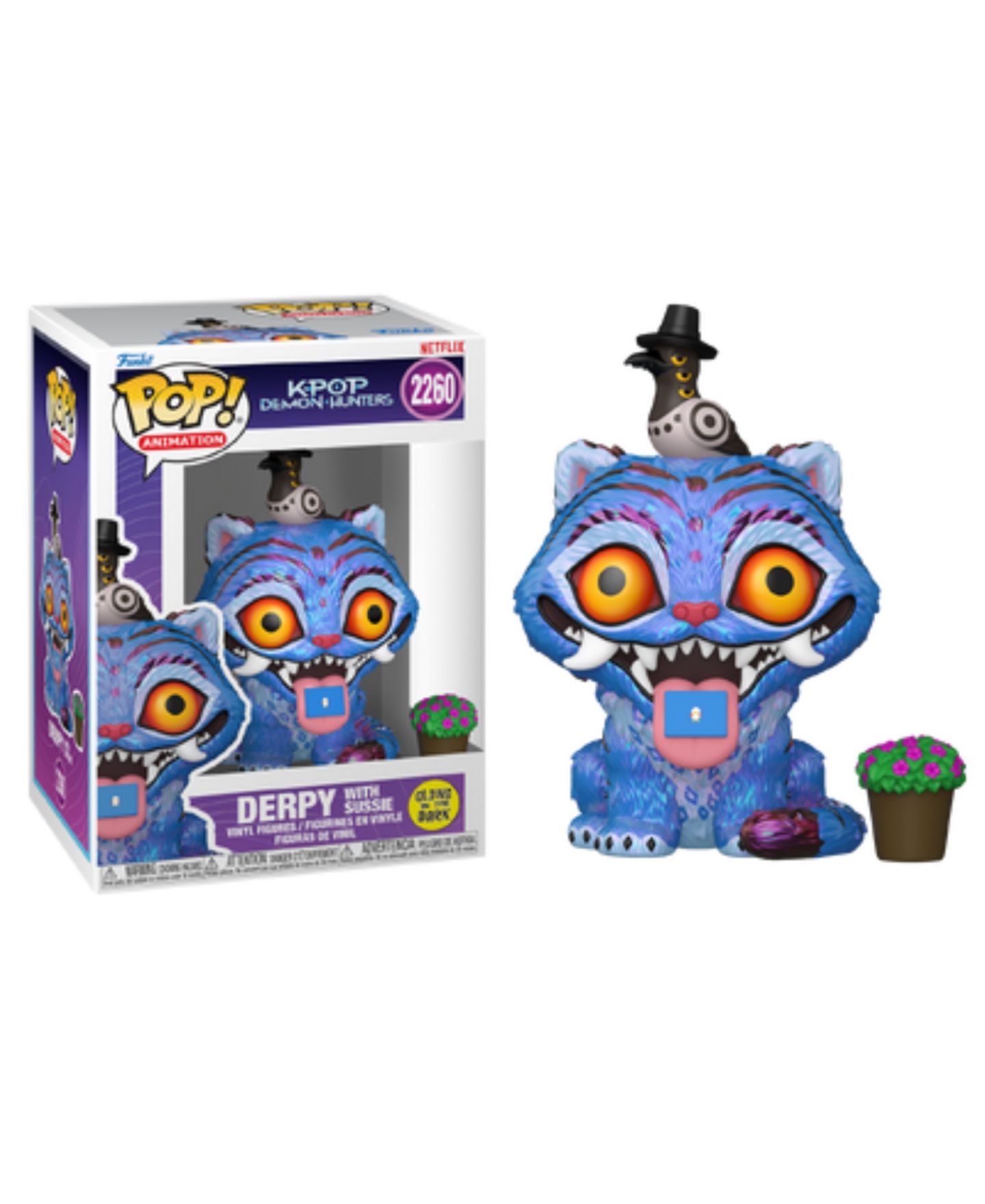 Детская фигурка Funko Pop! Kpop Demon Hunters Glow-in-the-Dark Derpy with Sussie Pop Vinyl Figure — фото 4