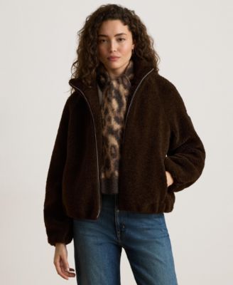 Women's Funnelneck Faux-Shearling Jacket