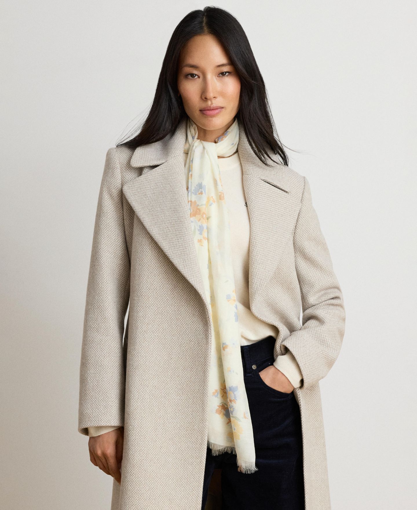 Женское пальто Lauren Ralph Lauren Long Belted Wrap, цвет: Трюфельный — фото 2