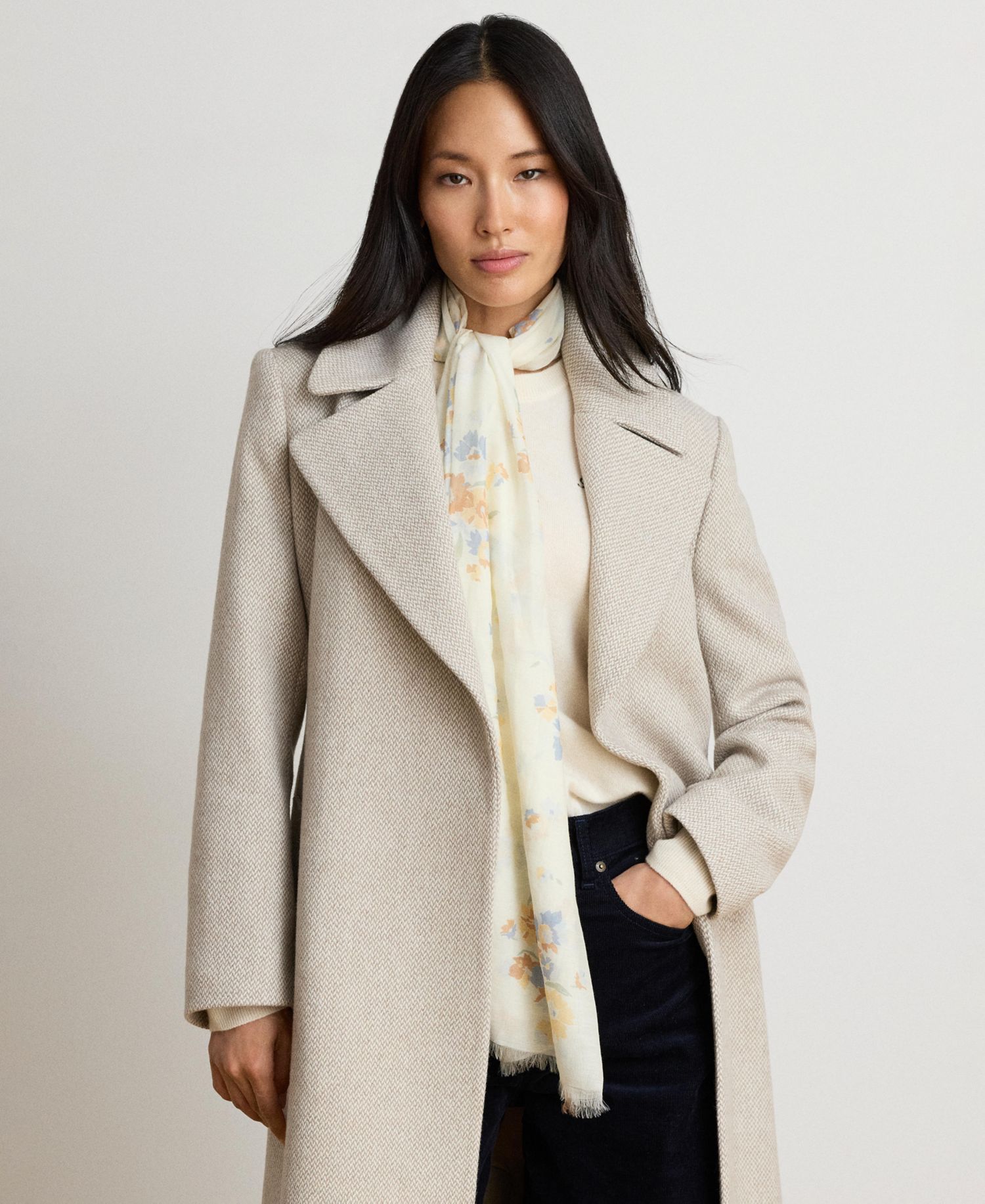 Women's Long Belted Wrap Coat