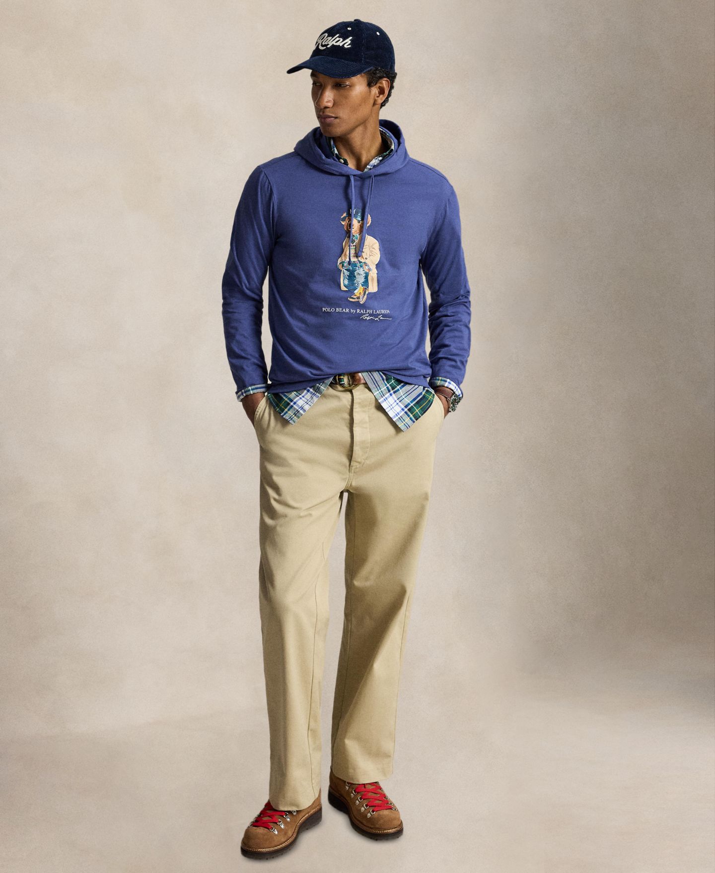 Мужское худи Polo Ralph Lauren Polo Bear Jersey Hooded, цвет: Светлый тёмно-синий — фото 2