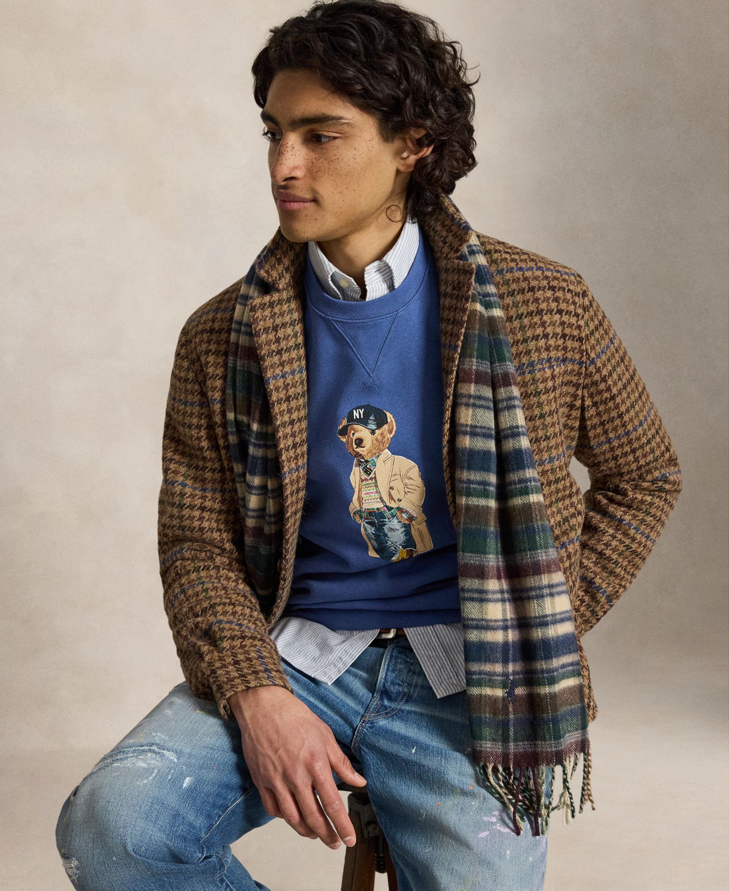 Men's Polo Bear Fleece Sweatshirt
