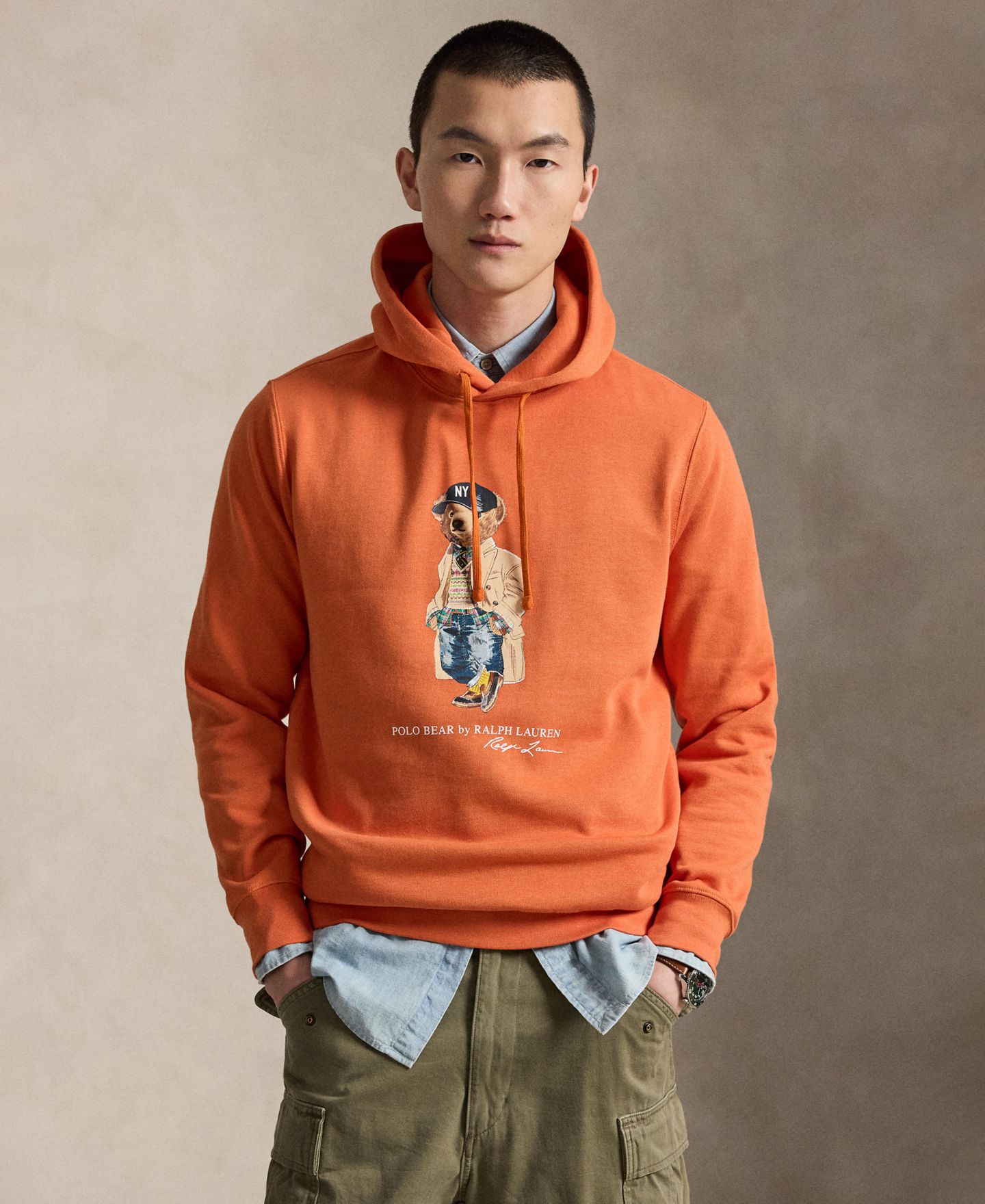 Мужское худи Polo Ralph Lauren Polo Bear Fleece, цвет: Небесно-голубой — фото 1