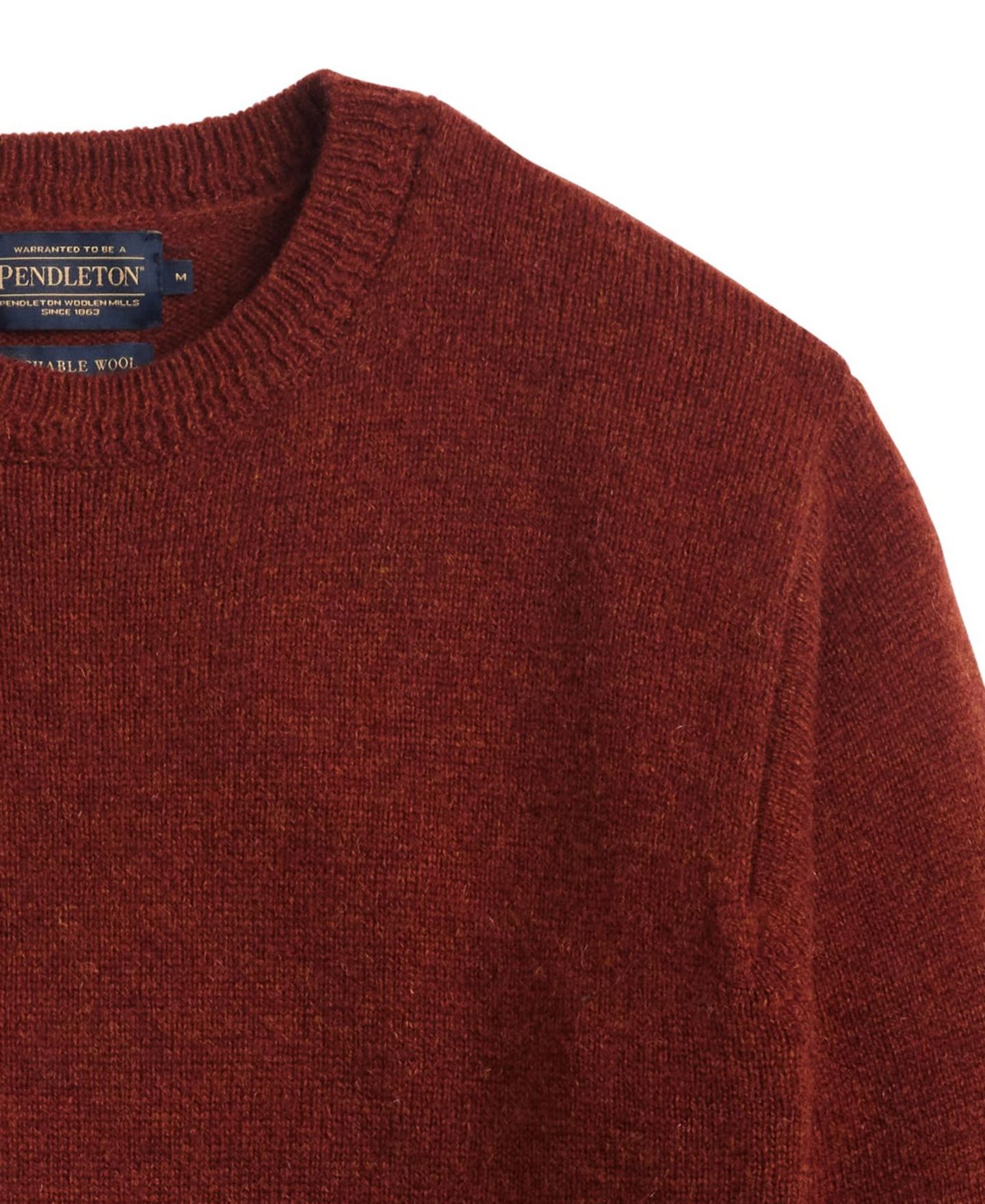 Мужской свитер Pendleton Wool Crewneck, цвет: Тёмный красный меланжевый — фото 5
