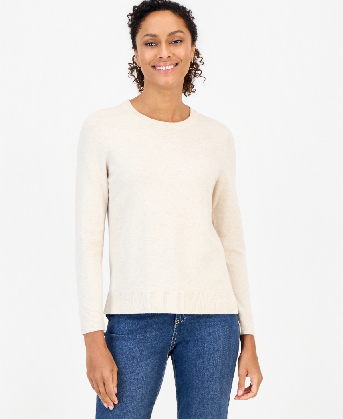 Style & Co Women's Long-Sleeve Crewneck Sweater, Created for Macy's