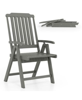 Foldable HDPE Patio Dining Chair with Armrest 300 LBS All Weather Outdoor Folding Chair