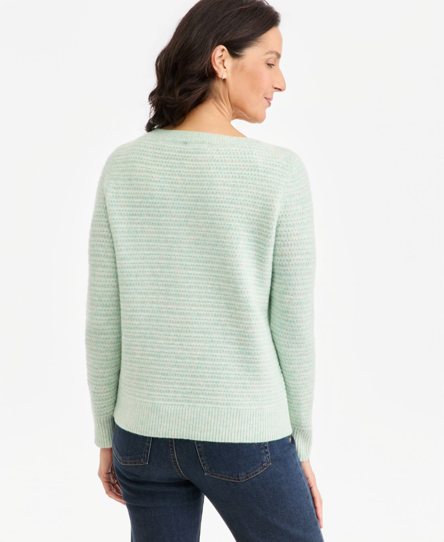 Женский свитер Style & Co Textured Spacedye Boatneck, цвет: Оливковый — фото 4