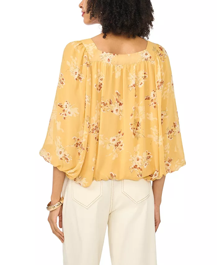 Women's Square Neck 3/4-Length Sleeve Blouse - thumbnail 4