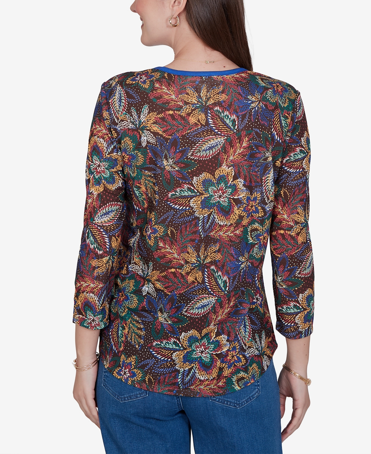 Ruby Rd. Petite Textured Floral Print Knit Top