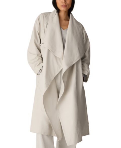 Женские куртки Eileen Fisher Women's High-Neck Belted Raglan-Sleeve Coat