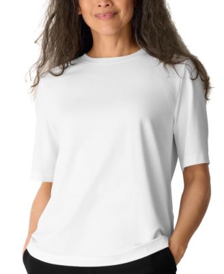 Women's Extra-Fine Ponte Crewneck Short-Sleeve T-Shirt