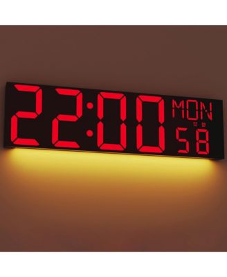 30 Inch Giant Digital Wall Clock  with Remote Big LED Countdown Auto DST Temperature Night Light Ideal Gift for Seniors