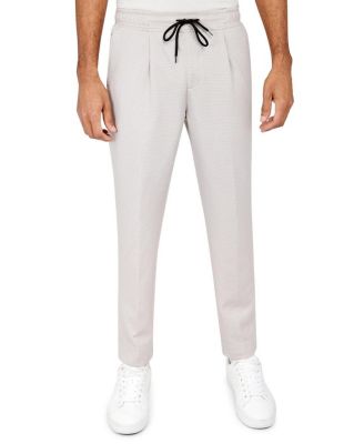 Men's Regular Fit Drawstring Pleated Pants