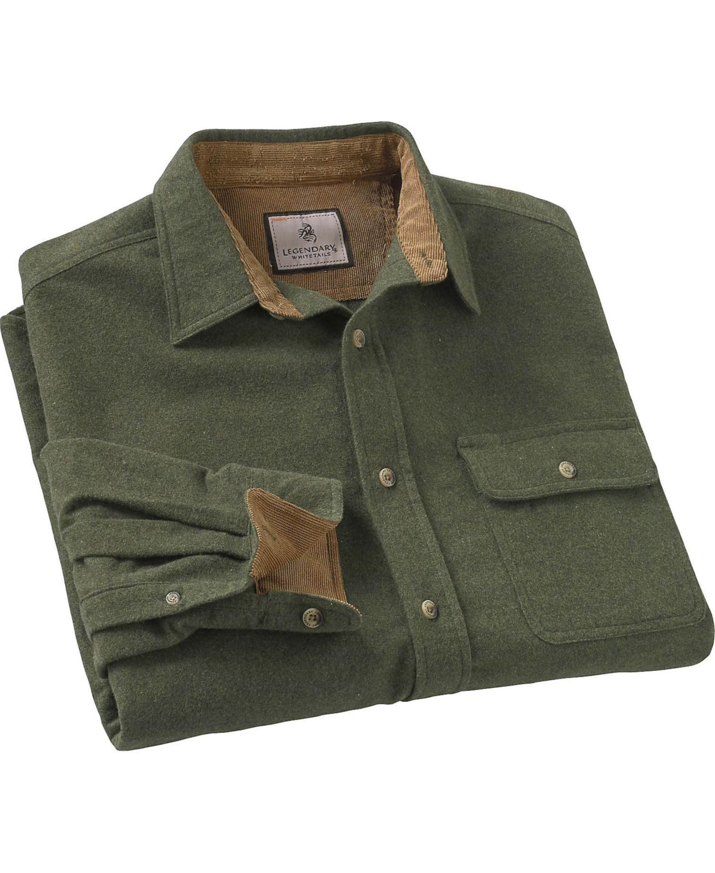 Мужская рубашка Legendary Whitetails Big & Tall Buck Camp Long Sleeve Casual Fit Button Down Shirt, цвет: Армейский зелёный — фото 3