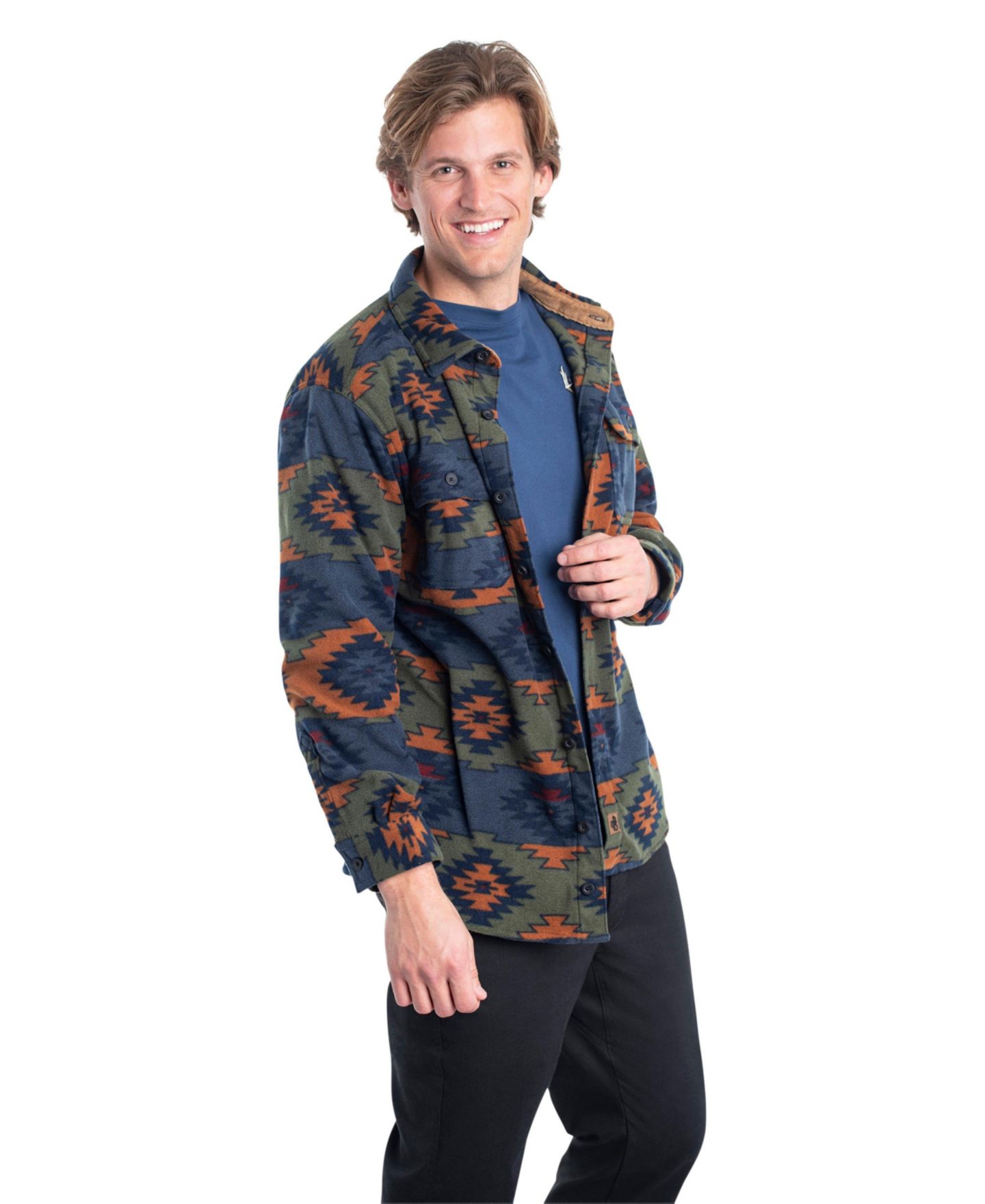 Мужская рубашка Legendary Whitetails Heavyweight Navigator Fleece Long Sleeve Button Up, цвет: Асфальтовый — фото 1