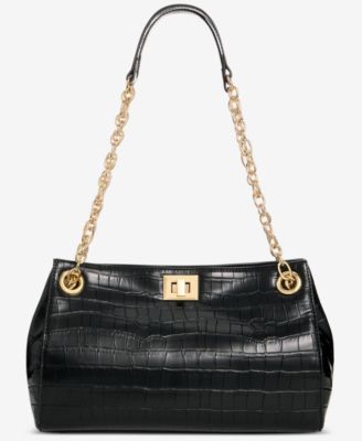 Harperr Croco-Embossed Faux Leather Shoulder Bag